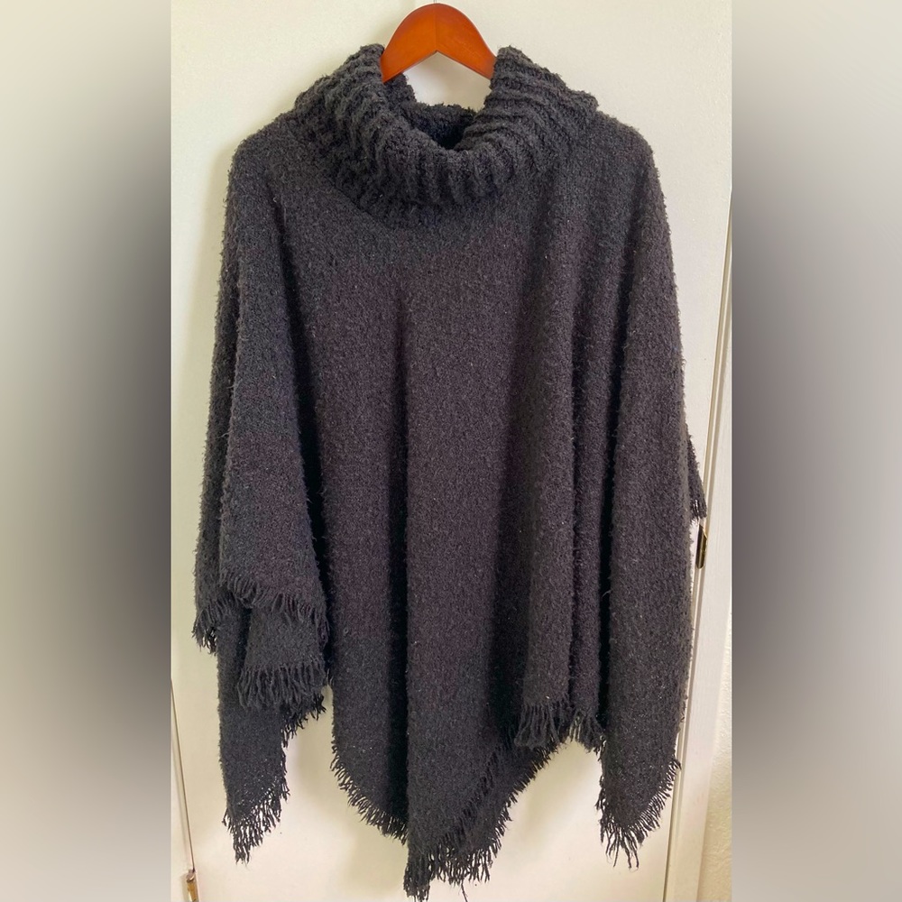 Turtleneck Chenille Cape